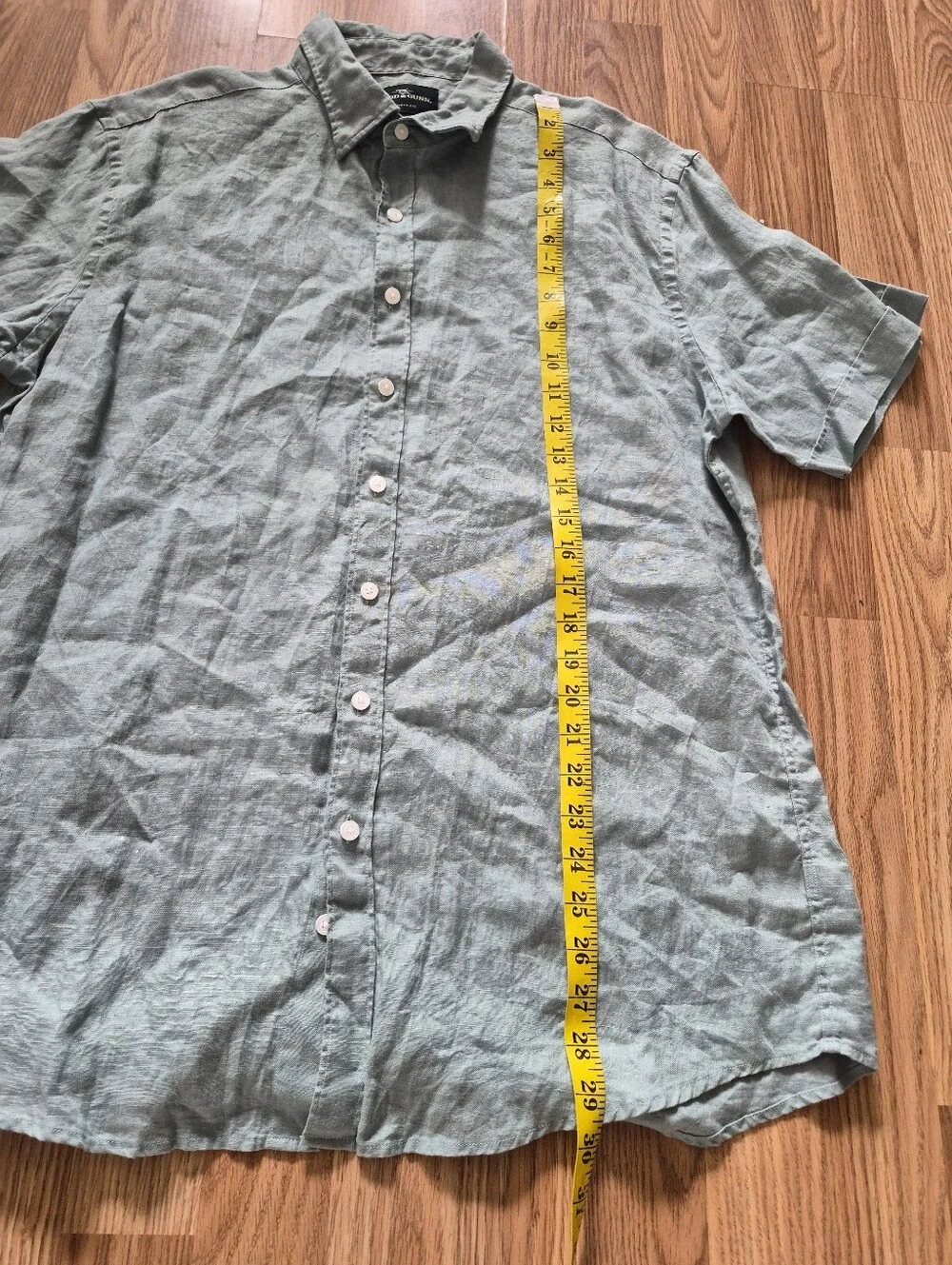 Rod & Gunn Sports Fit Men's Green Linen Short-Sleeve Button-Down Shirt